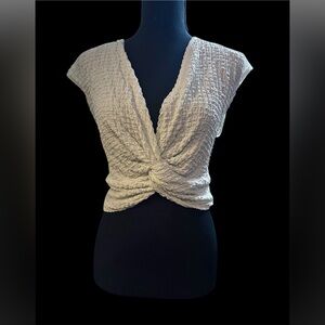 🐰 Free People Zoe Crop Top (EUC;White; Sz Large)